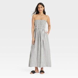 Universal Thread (Target) Navy and White Strapless Dress